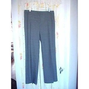 NWT Hatched Brown Black Ellen Tracy Betty Wide Leg Career Trouser Dress Pants 6